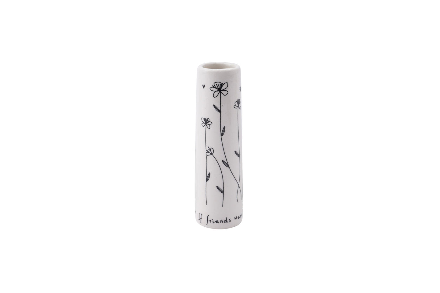 If Friends Were Flowers I’d Pick You Ceramic Floral Bud Vase • Black and White • Flowers • Gift Box • Gift For Home