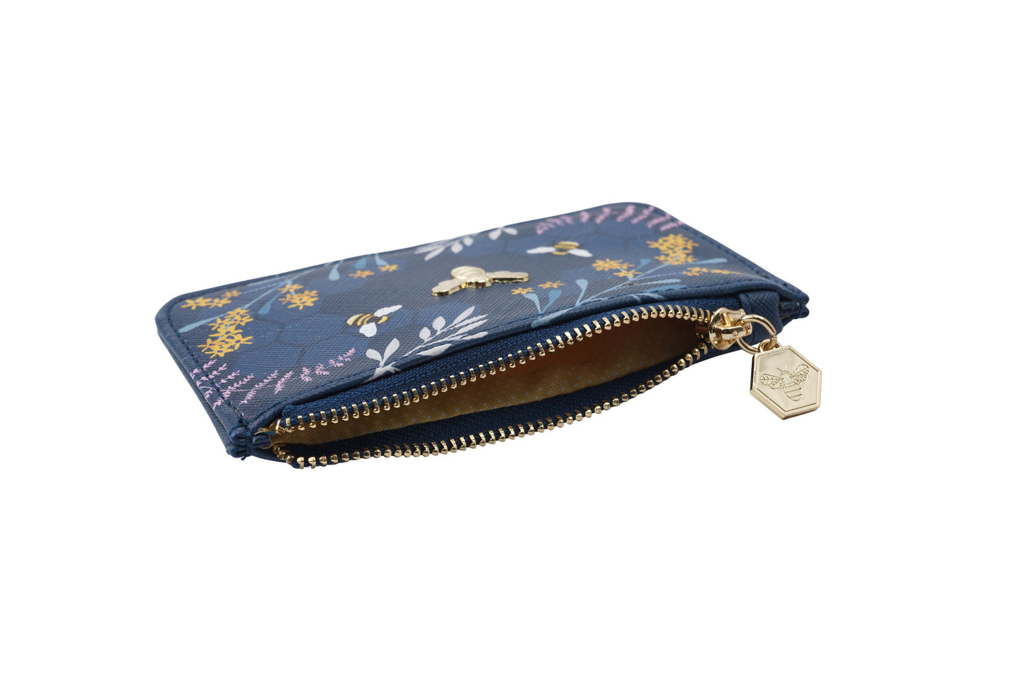 Navy Bee Card Holder Wallet Purse β’ Floral Print β’ Ladies Accessory β’ Handbag Money Wallet β’ Gift For Her