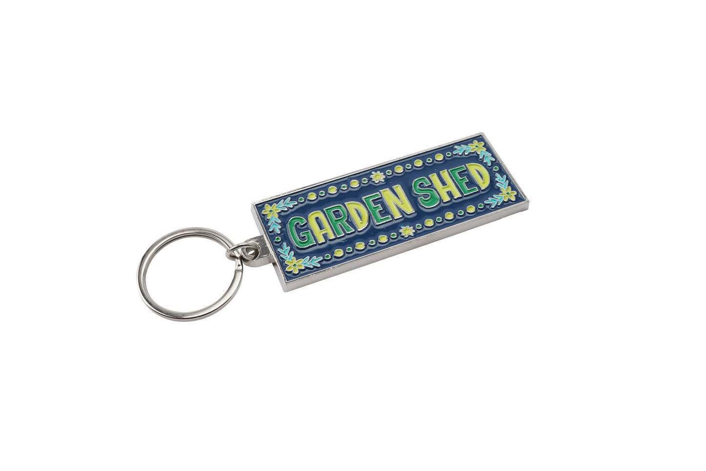 Live Happy 'Garden Shed' Enamel Keyring
