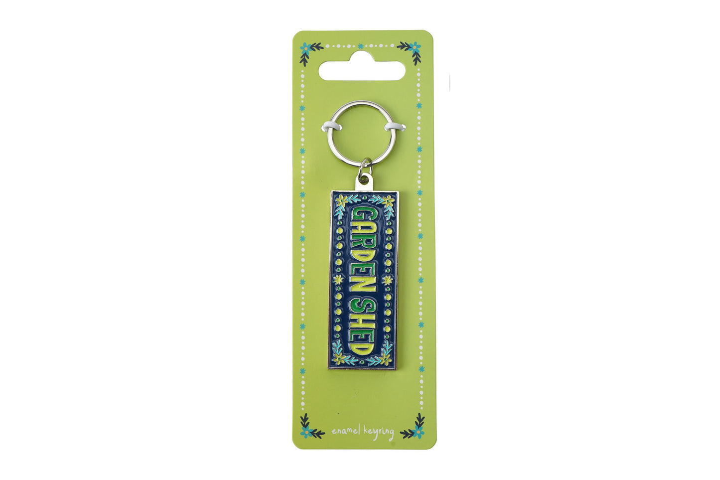 Live Happy 'Garden Shed' Enamel Keyring