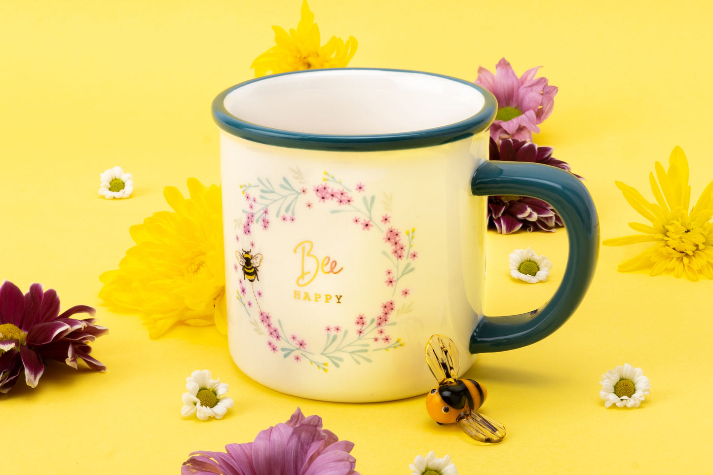 The Beekeeper 'Bee Happy' Ceramic Mug in Gift Box | Artisan Coffee & Tea Cup | Ideal Gift
