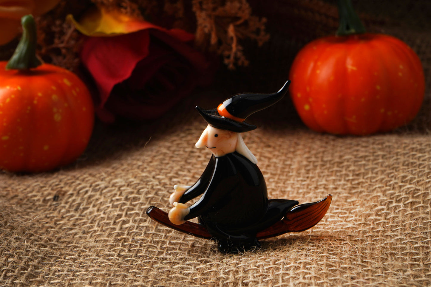 Flying Witch on Broom Glass Ornament In Gift Box • Decoration • Ornament • Collectable • Gift For Home • Home Decor