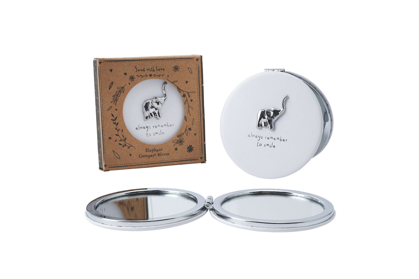 Send With Love Elephant Compact Mirror • Perfect Gift • Gift Boxed • Travel Friendly • Handbag Accessory • Ladies Gift • Vacation
