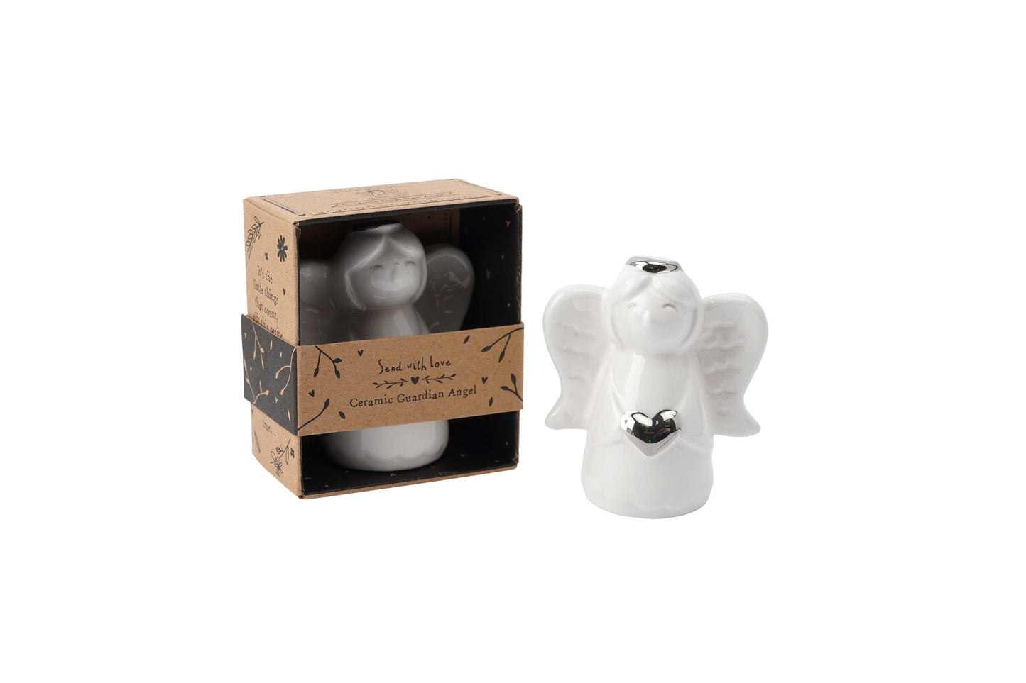 Send With Love Ceramic Guardian Angel In Gift Box