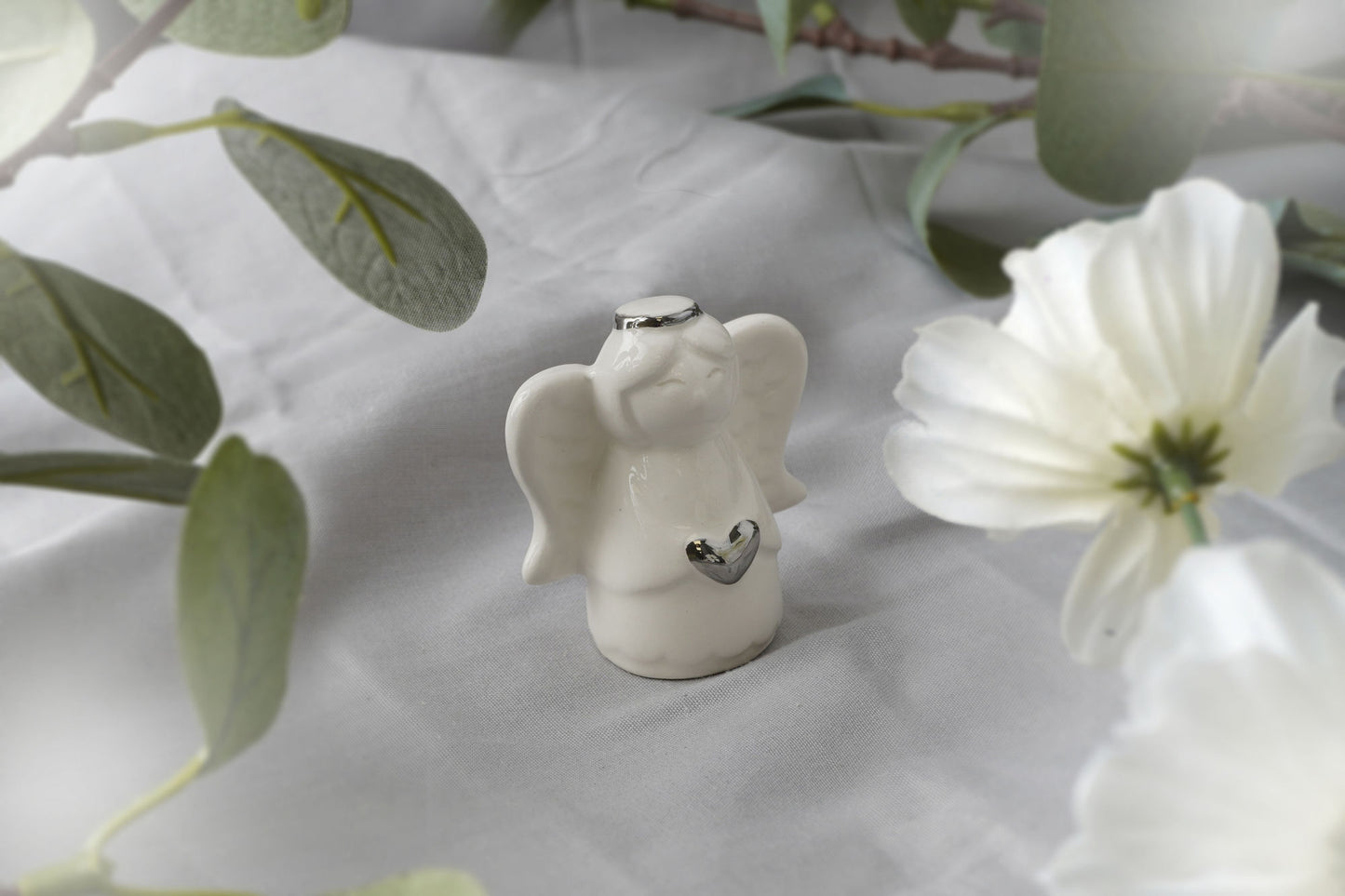 Send With Love Ceramic Guardian Angel In Gift Box