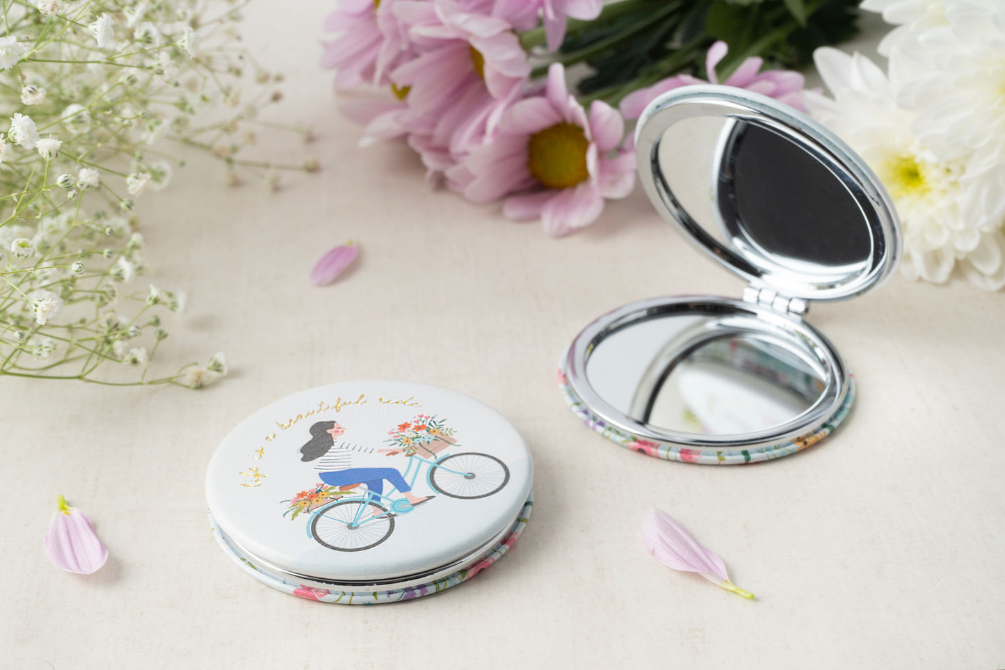 The Flower Market 'Life Is...' Compact Mirror