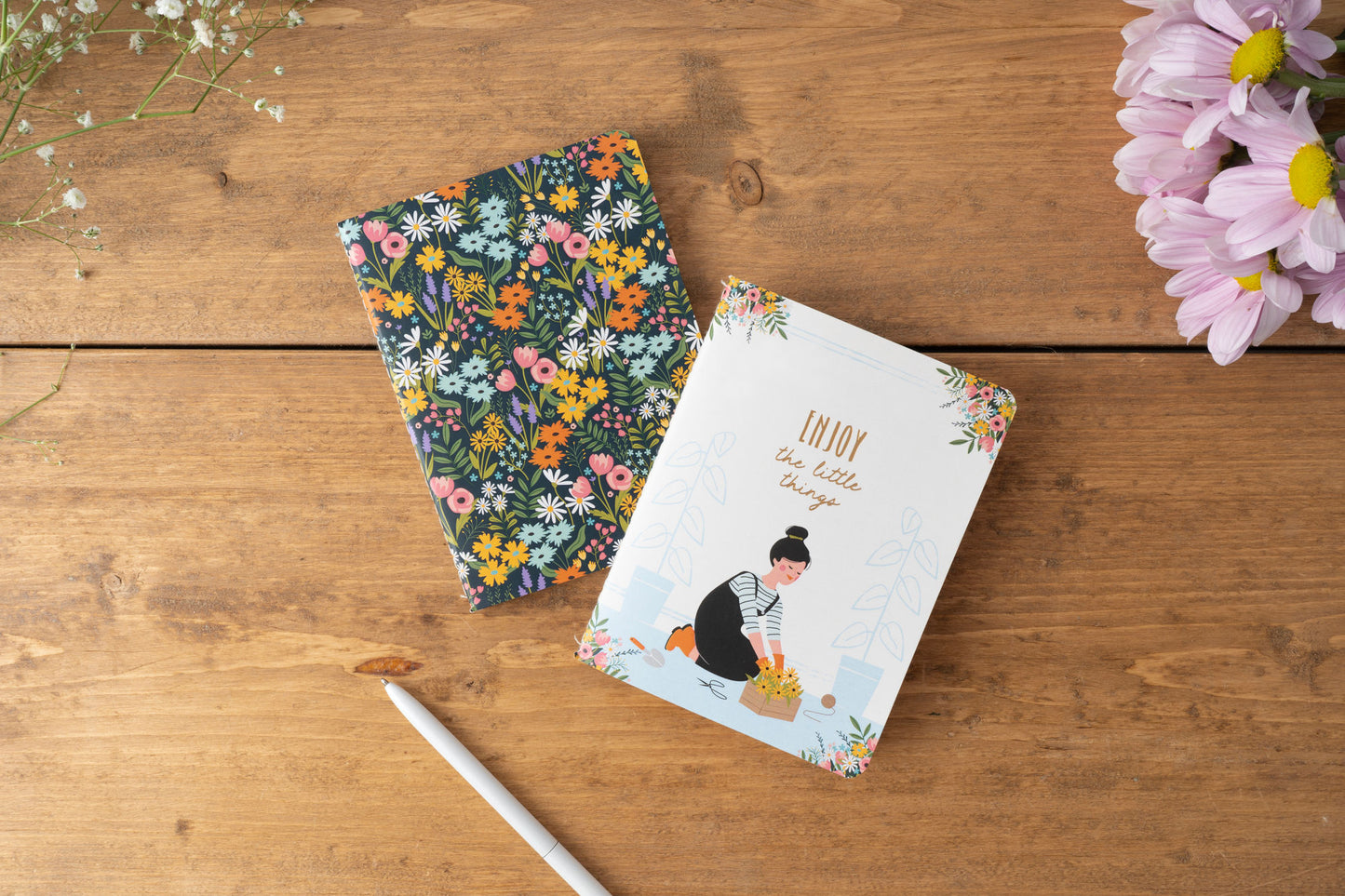 The Flower Market 'Enjoy The..' Set of 2 Notebooks