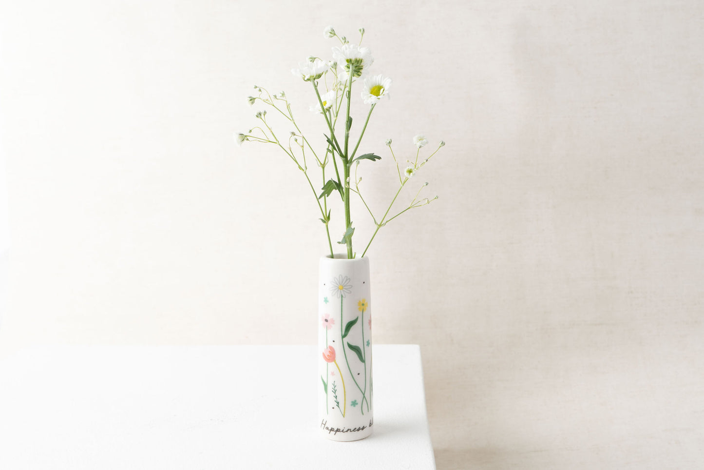 Happiness Blooms From Within Ceramic Floral Bud Vase • Flowers • Gift Box • Gift For Home