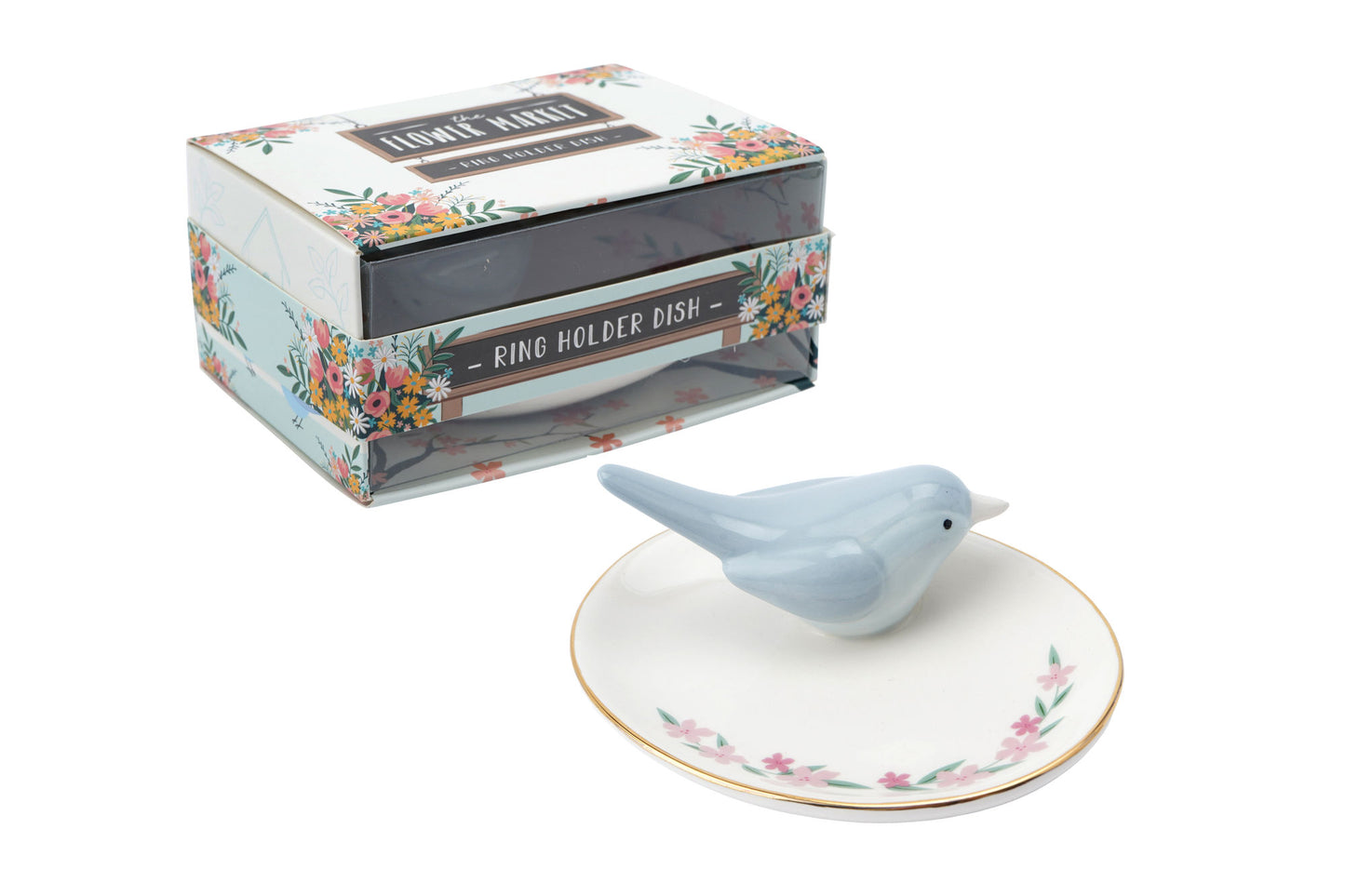 The Flower Market Bird Ring Holder Dish
