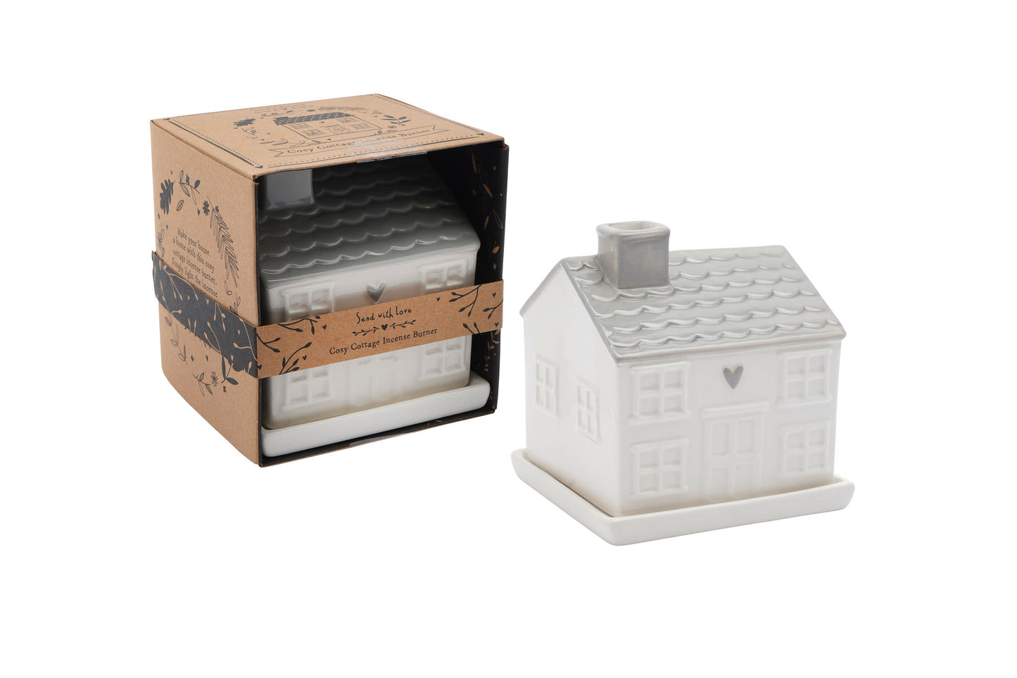 Send With Love Cosy Cottage Ceramic Incense Burner House