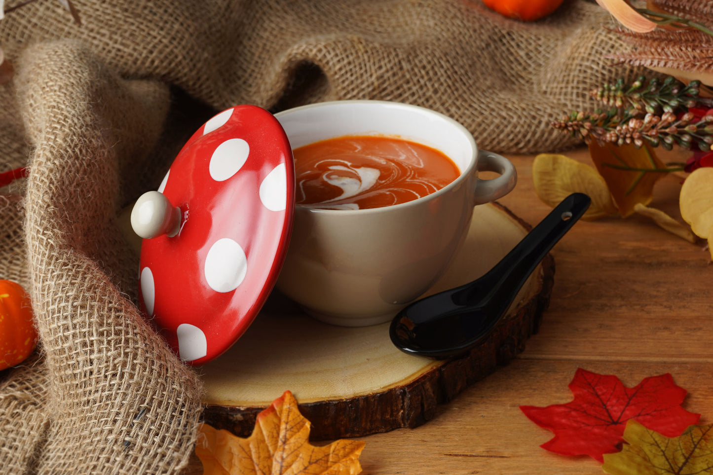 Snuggle Season Toadstool Soup Bowl 400ml | Country Kitchen Chic | Rustic | Breakfast Lunch Dinner