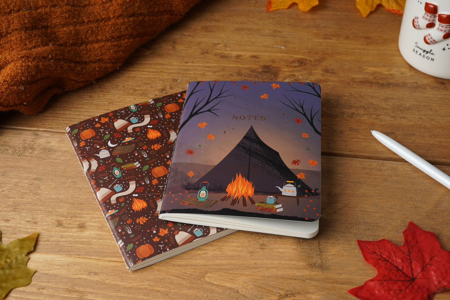 Set of 2 A6 Camping Notebooks β’ Lined Paper Notebooks β’ Snuggle Season β’ Notepad β’ Stationary β’ Gift For Her