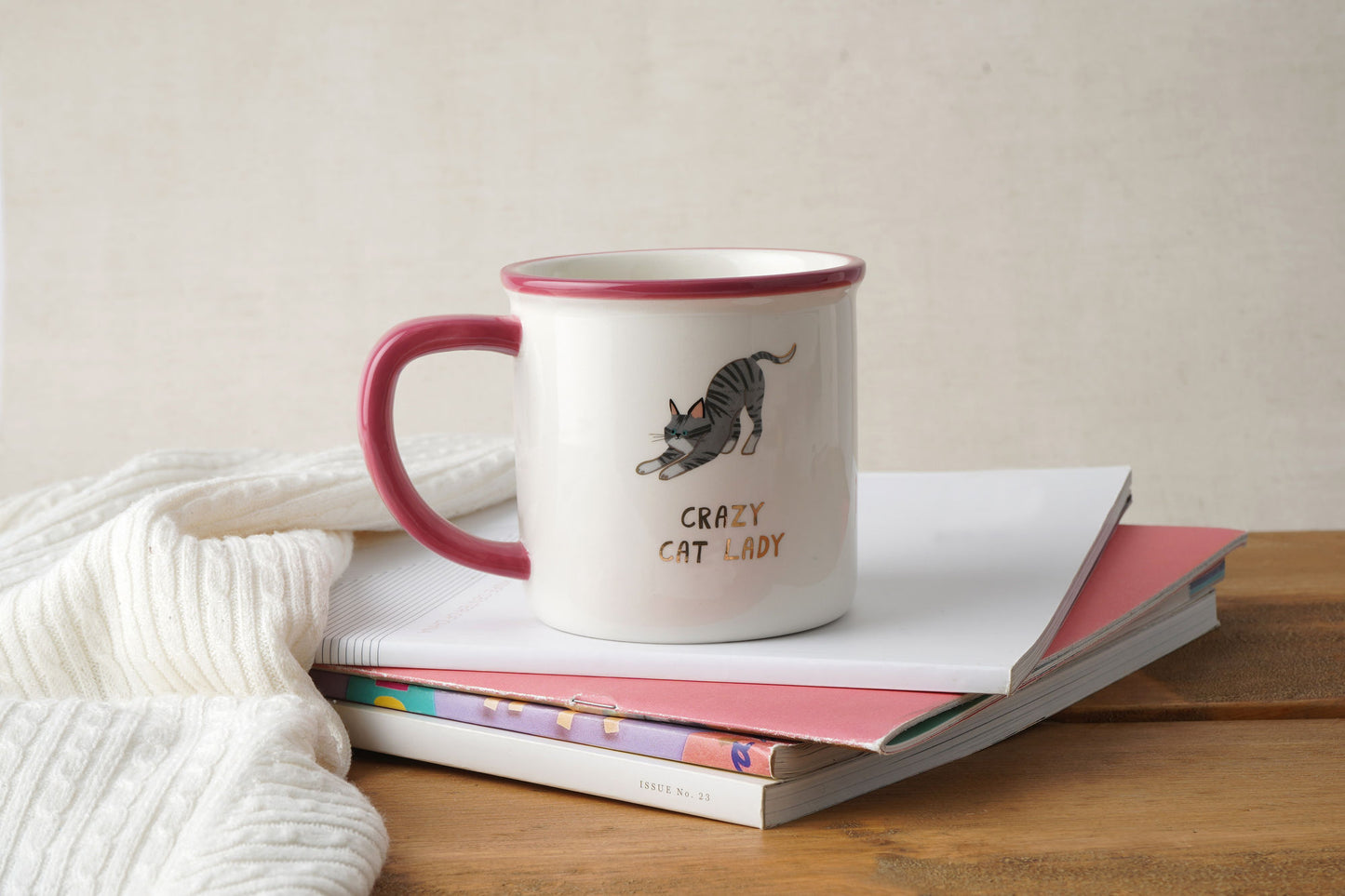Cool Cat 'Crazy Cat Lady' Ceramic Mug in Gift Box | Artisan Coffee & Tea Cup | Ideal Gift
