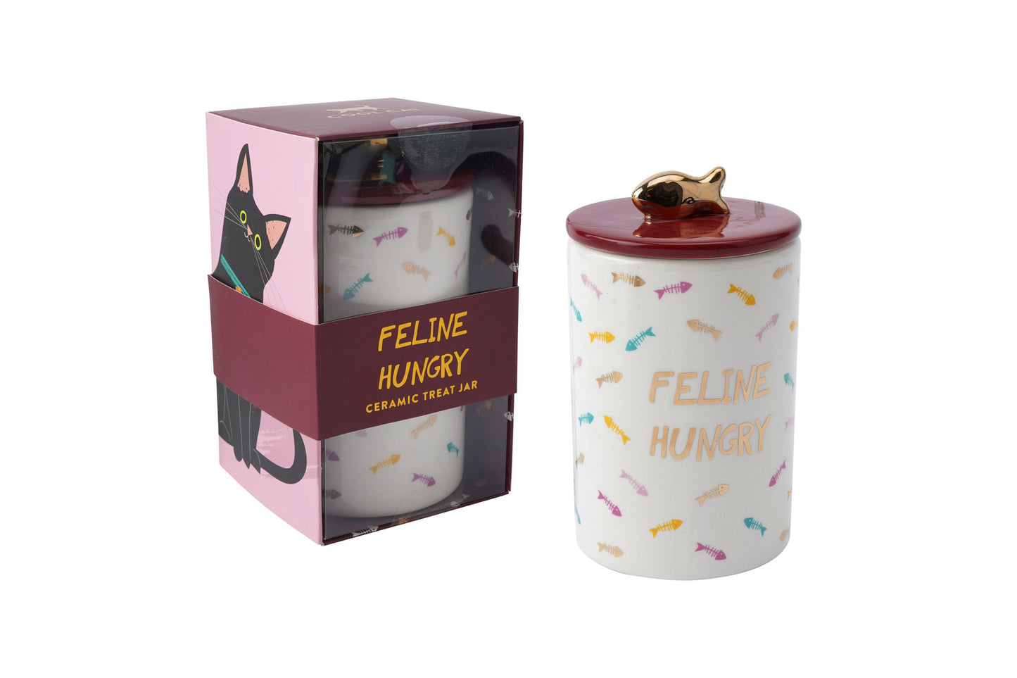 Cool Cat 'Feline Hungry' Ceramic Treat Jar