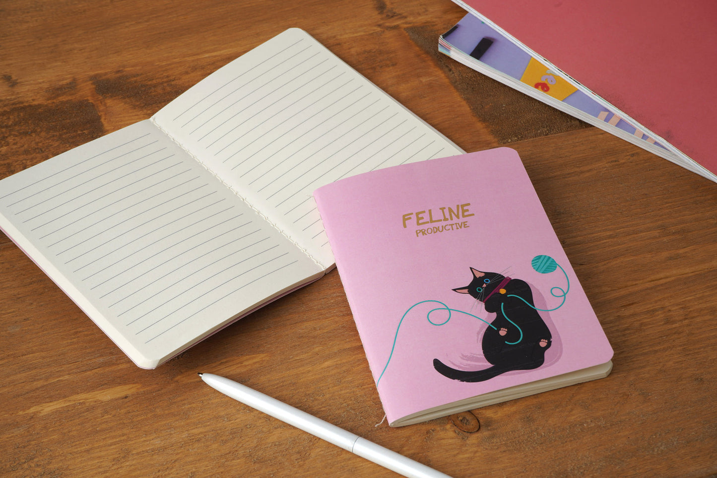 Set of 2 Cool Cat 'Feline Productive' Notebooks