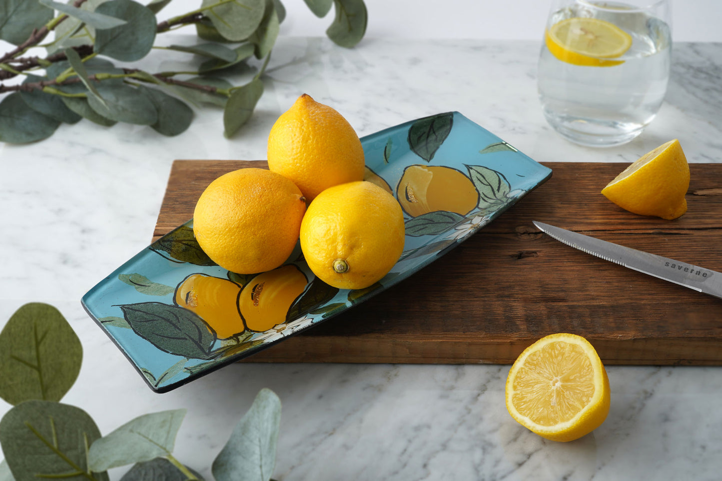 Sicilian Zest Glass Long Rectanguar Dish In Gift Box