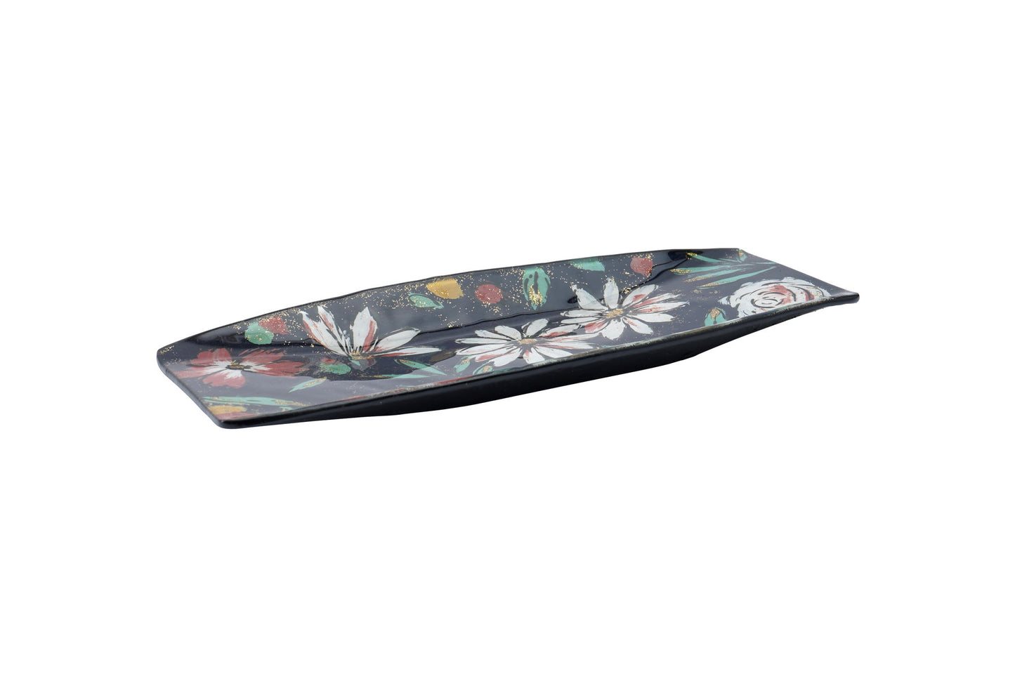 Twilight Bloom Glass Long Rectangular Dish In Gift Box | Perfect Gift | New Home | Home Decor