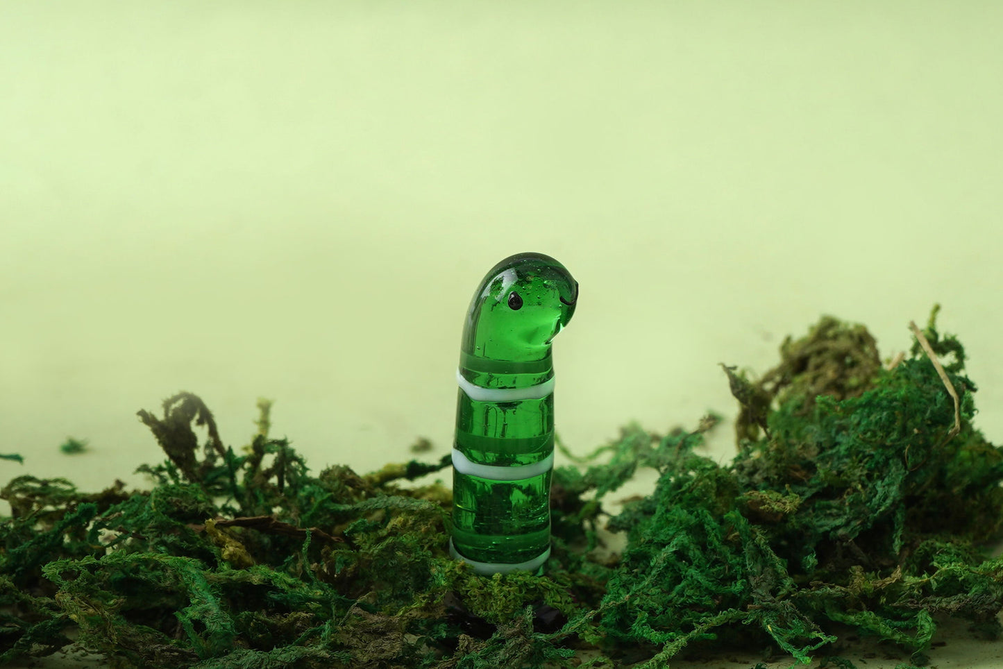 Artisan Green Glass Worm