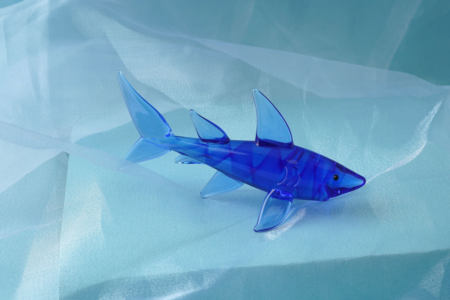 Artisan Glass Shark In Gift Box • Decoration • Ornament • Collectable • Gift For Home • Home Decor