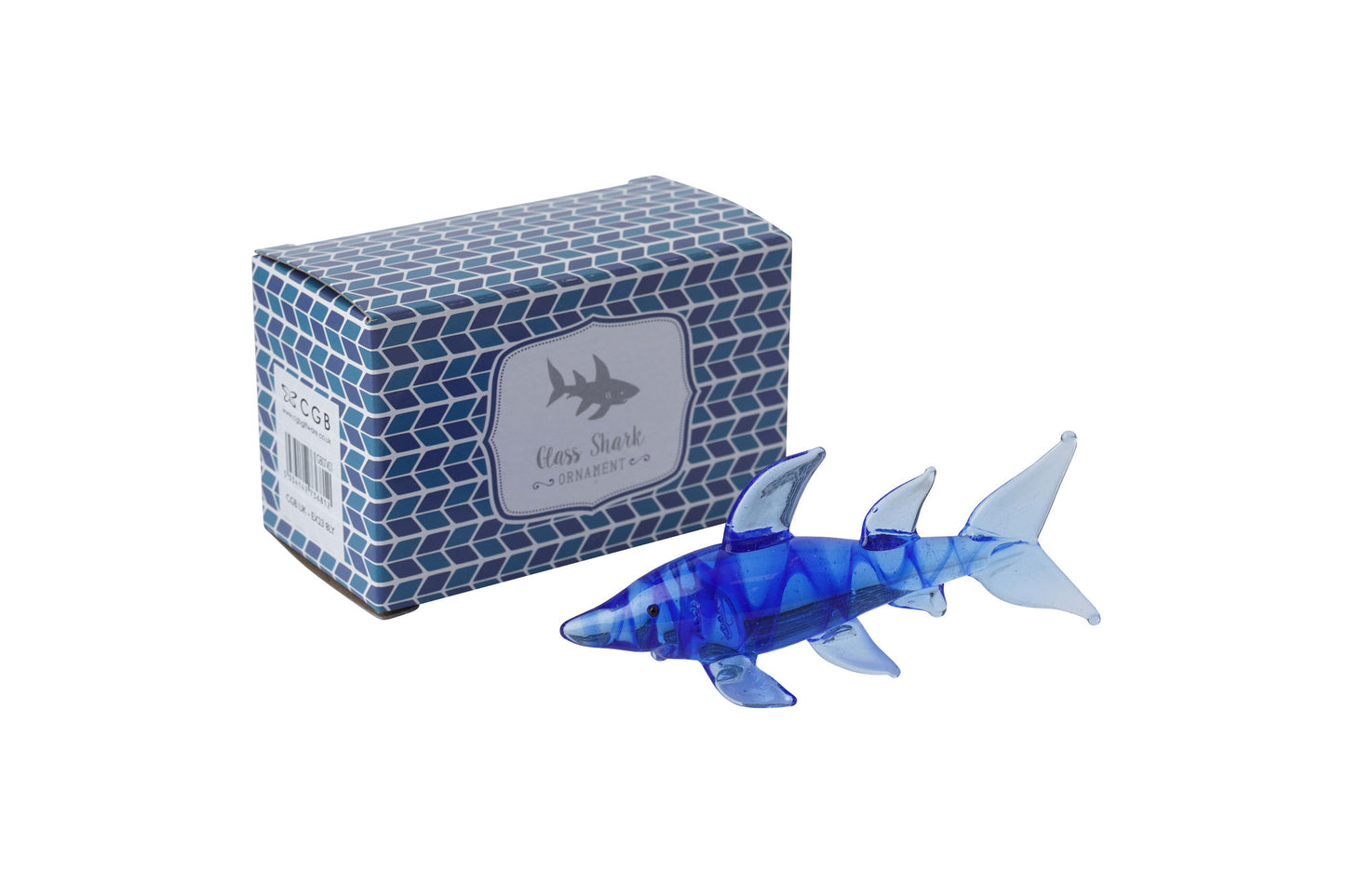 Artisan Glass Shark In Gift Box • Decoration • Ornament • Collectable • Gift For Home • Home Decor