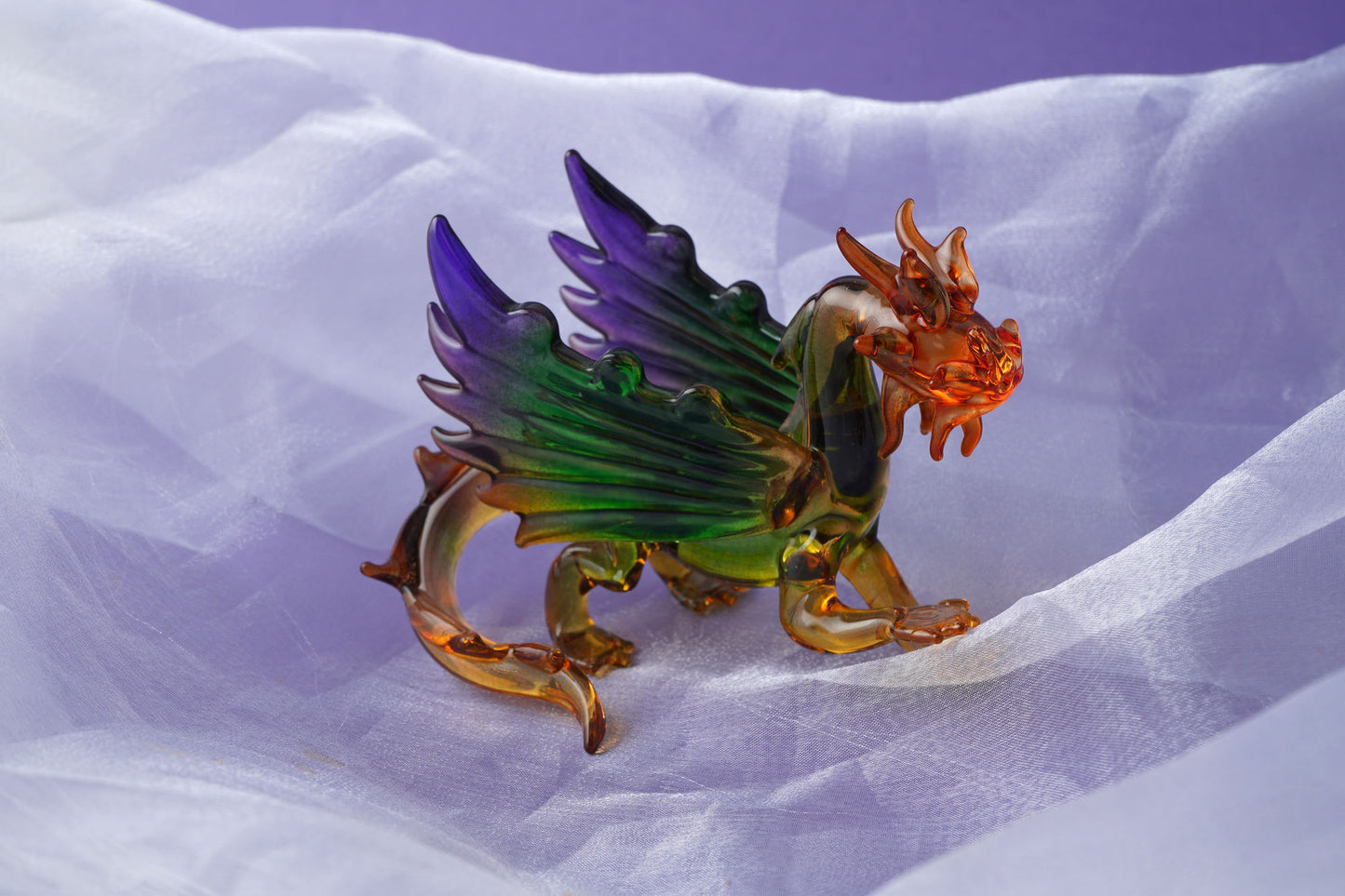 Multicoloured Glass Dragon In Gift Box • Decoration • Ornament • Collectable • Gift For Home • Home Decor