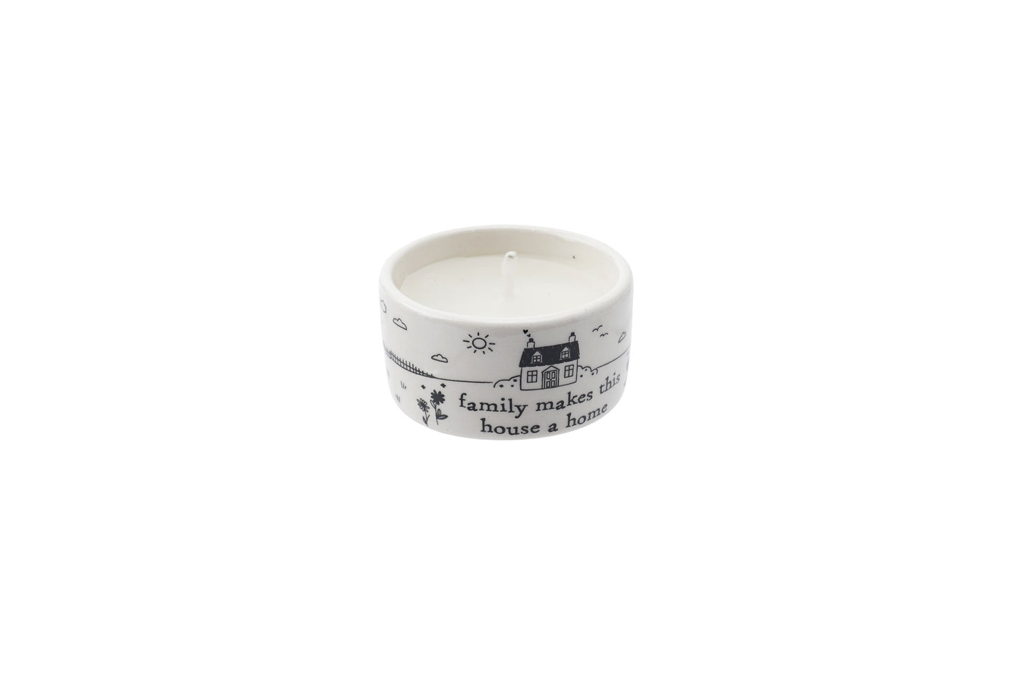 Send With Love 'Family Makes This House A Home' Ceramic Tealight In Gift Box
