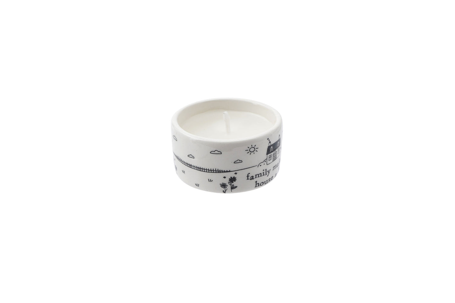 Send With Love 'Family Makes This House A Home' Ceramic Tealight In Gift Box