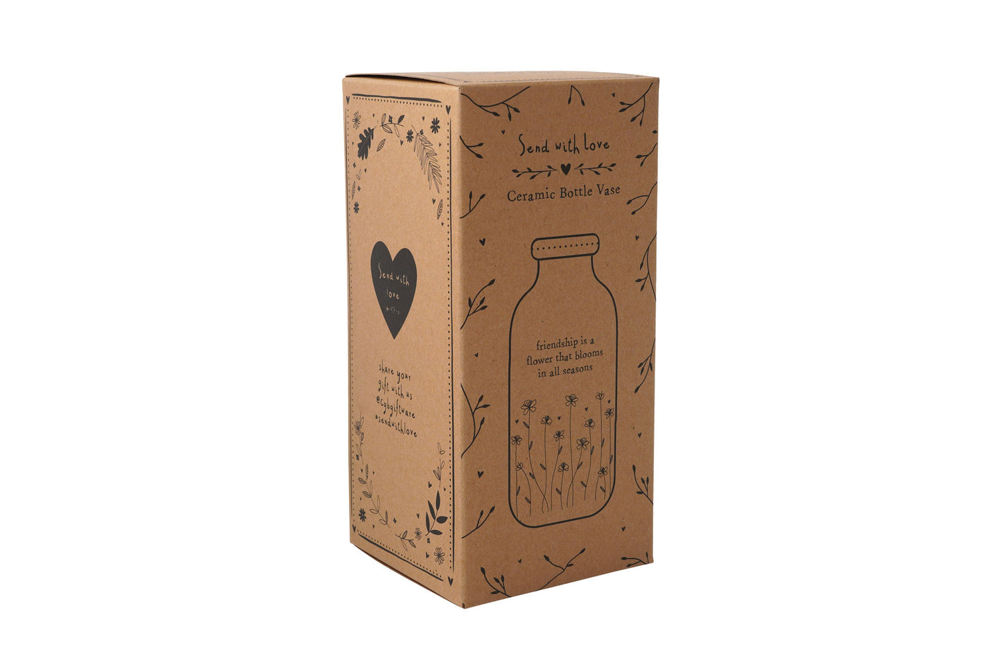 Send With Love 'Friendship...' Ceramic Bottle Vase In Gift Box