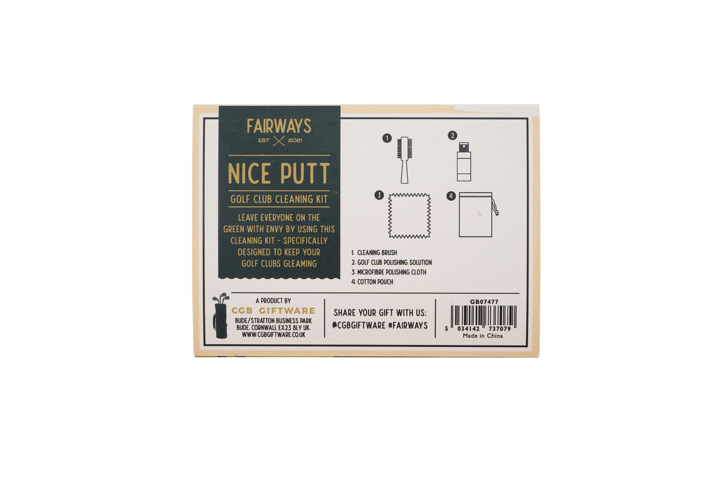 Fairways 'Nice Putt' Golf Club Cleaning Kit In Gift Box