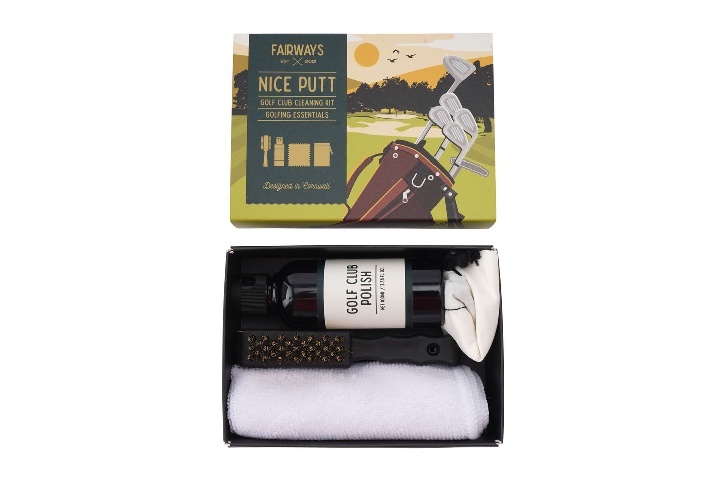 Fairways 'Nice Putt' Golf Club Cleaning Kit In Gift Box
