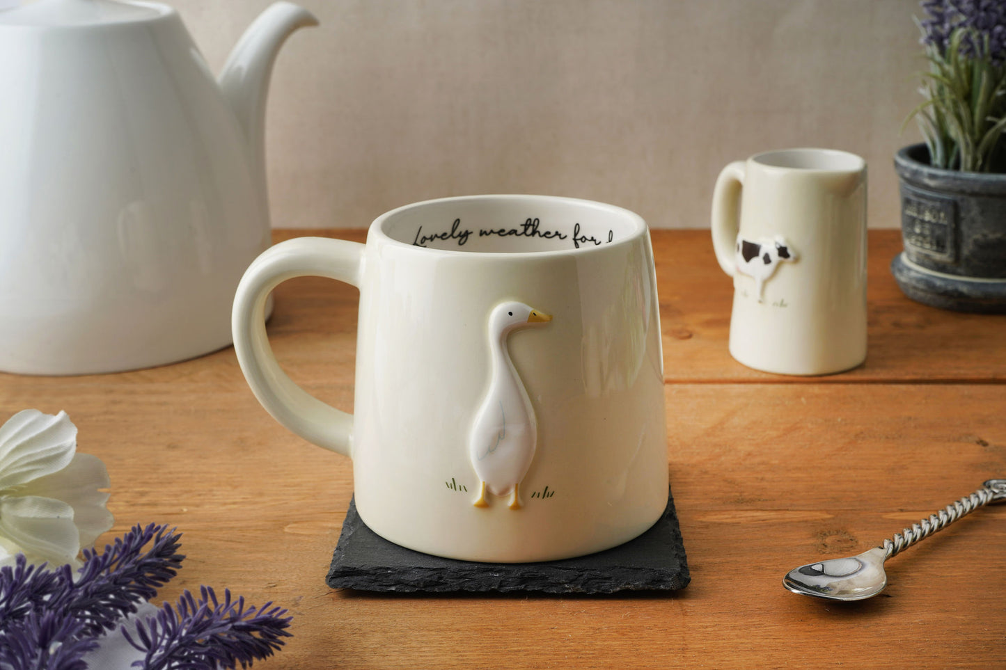 Bramble Farm Duck Design Stoneware Mug | Gift Boxed | Artisan Coffee & Tea Cup | Rustic Farmhouse Design | Ideal Gift