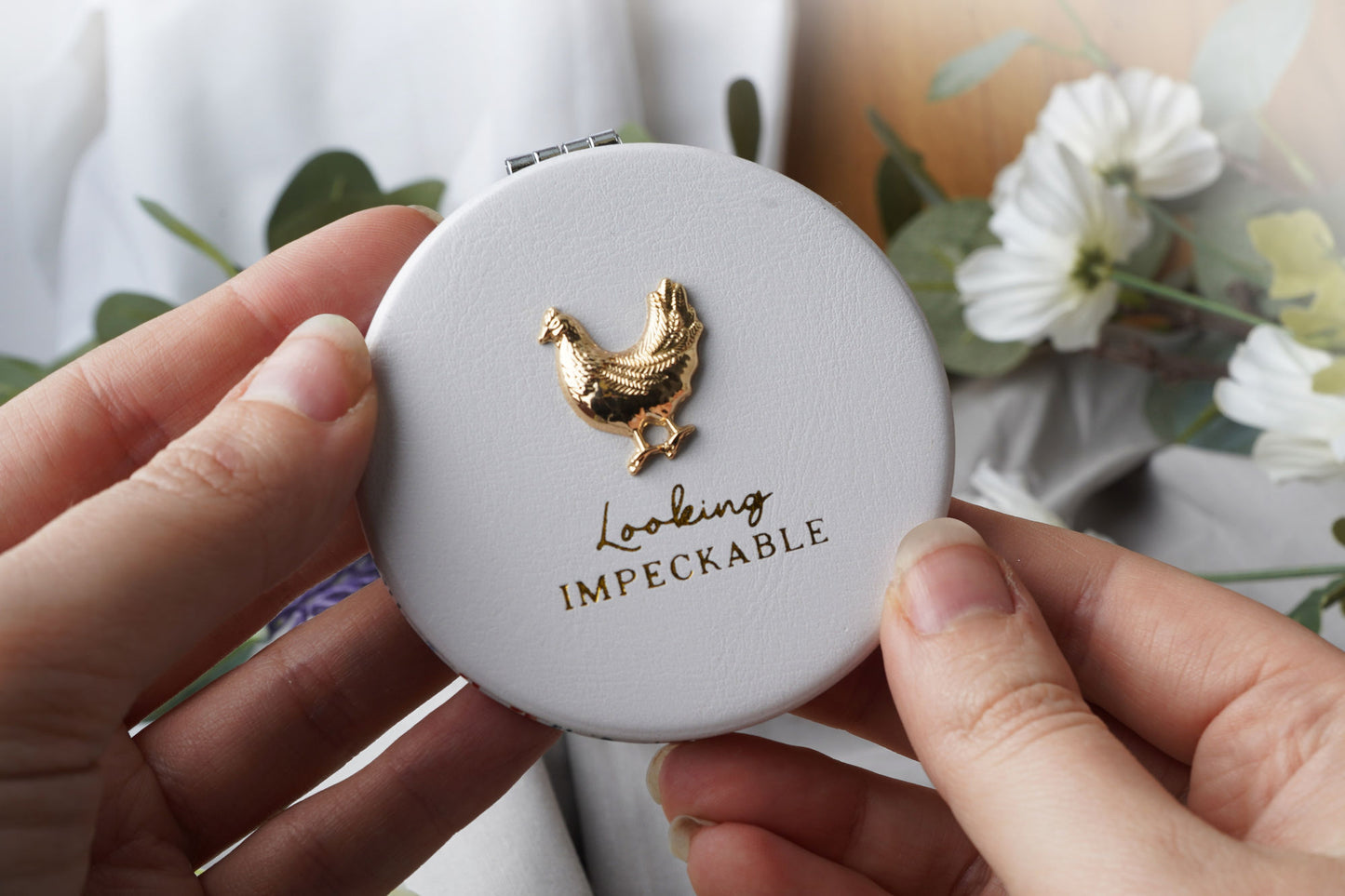 Bramble Farm Chicken Compact Mirror