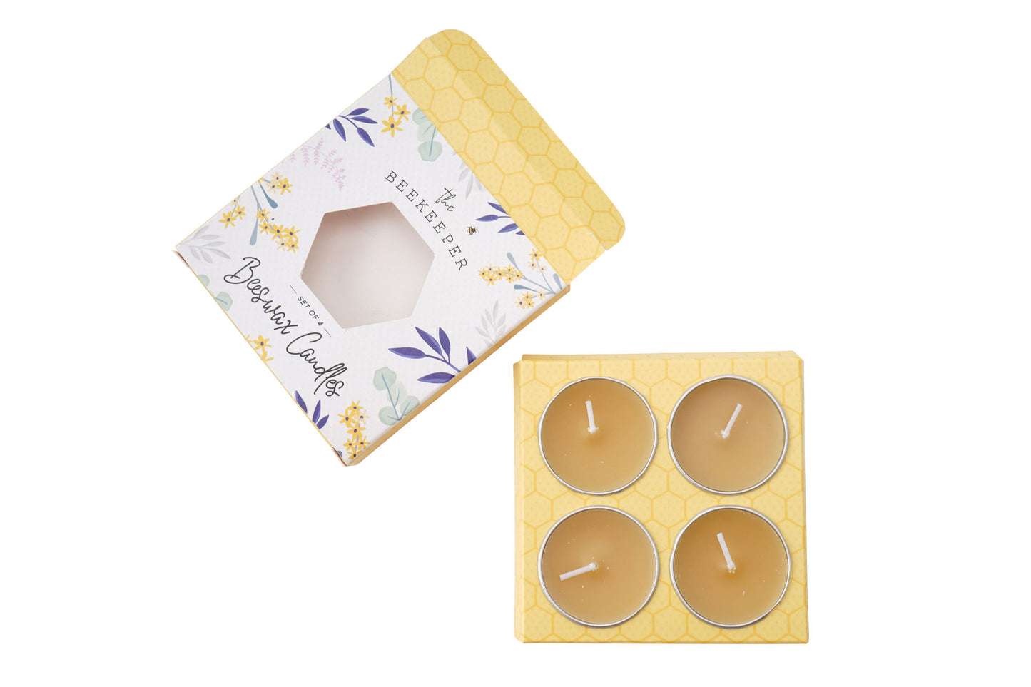 The Beekeeper Set Of 4 Beeswax Tealight Candles