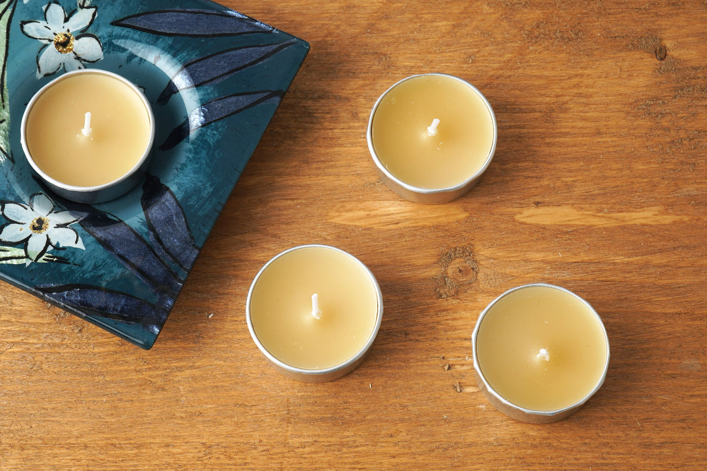 The Beekeeper Set Of 4 Beeswax Tealight Candles