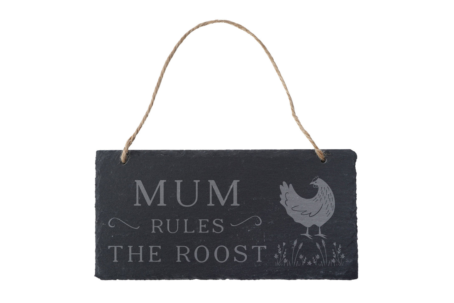 Bramble Farm 'Mum Rules The Roost - Illustrated Slate Sign