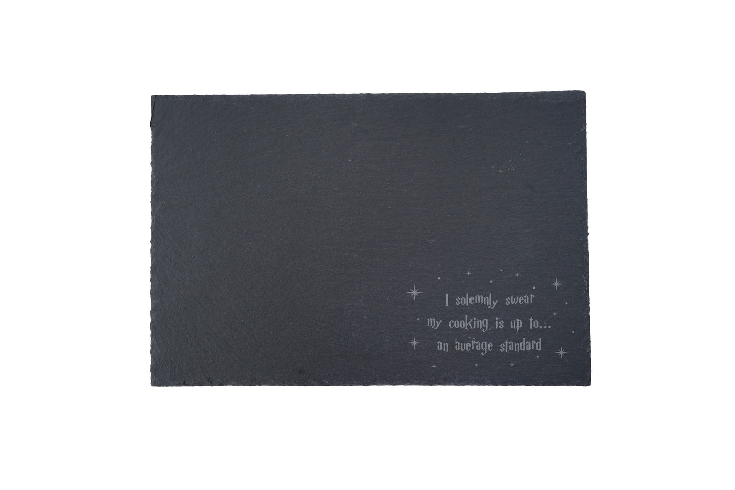 Slate Serving Board ''I Solemnly Swear My Cooking is up to... An Average Standard'' | Magic Witch and Wizard Design | Gift Boxed
