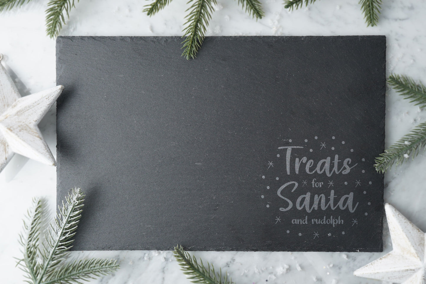 Christmas 'Treats For Santa' | Rectangular Slate Cheeseboard In Gift Box