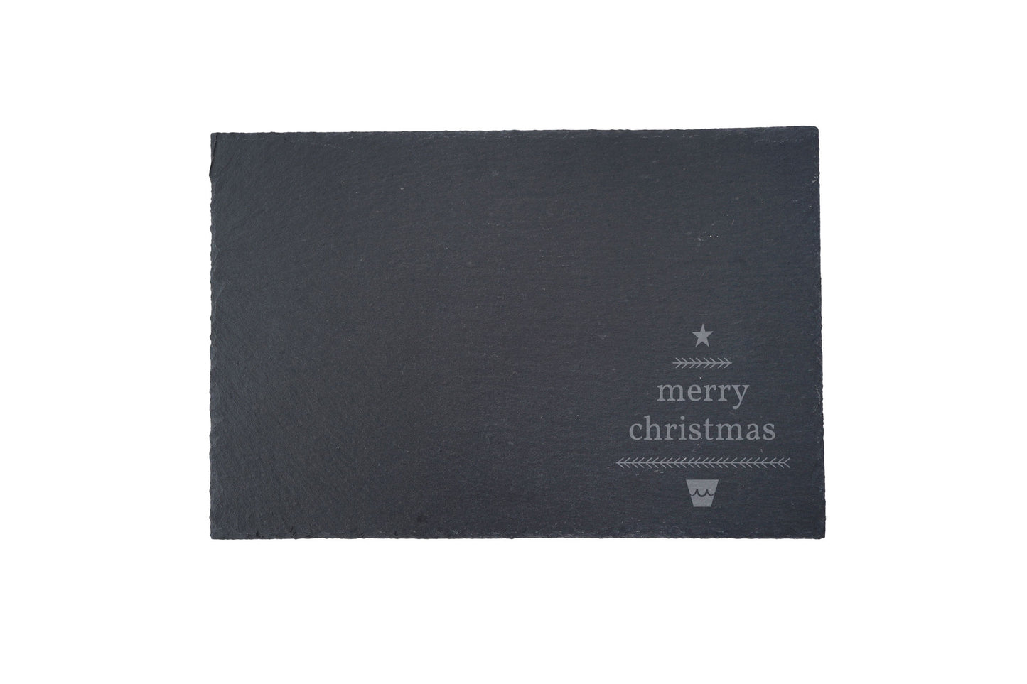 'Merry Christmas' Rectangular Slate Serving Board