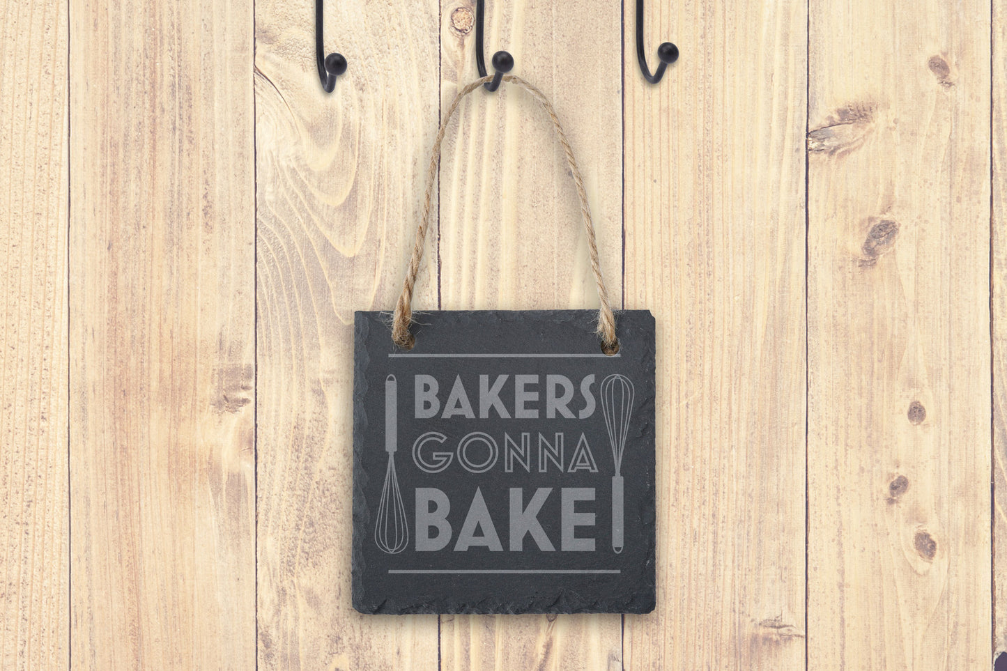 'Bakers Gonna Bake' Square Slate Hanger