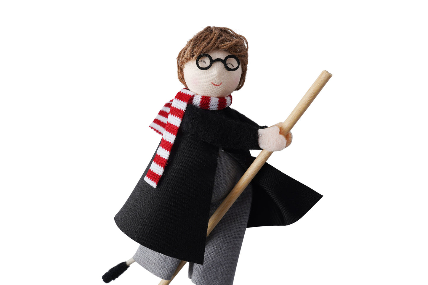 Young Wizard Boy Flying on Broomstick Hanging Decoration | Magical Holiday Accent for Christmas and Beyond | 19cm
