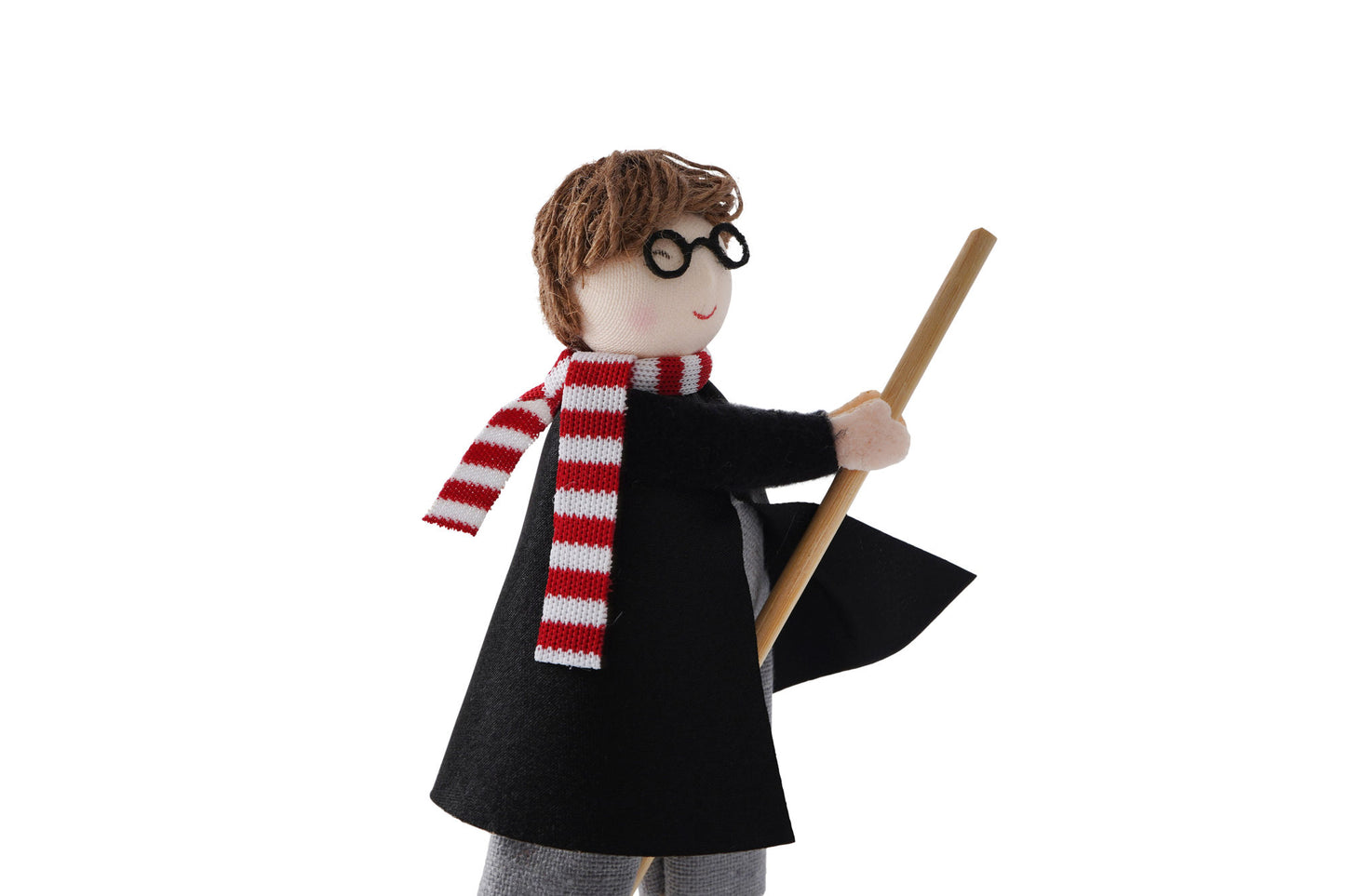 Young Wizard Boy Flying on Broomstick Hanging Decoration | Magical Holiday Accent for Christmas and Beyond | 19cm