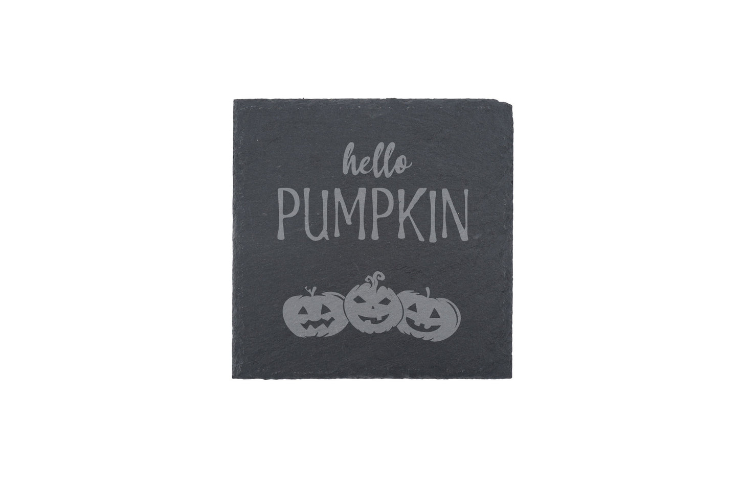 'Hello Pumpkin' Halloween Square Slate Coaster
