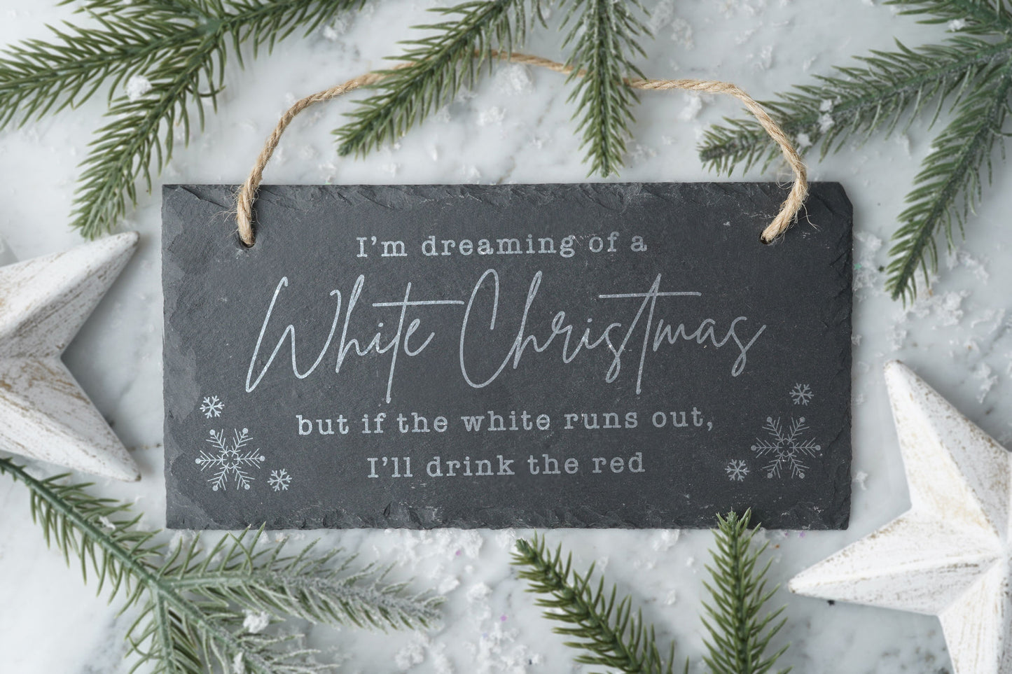 'I'm Dreaming Of...' Christmas Slate Hanging Sign