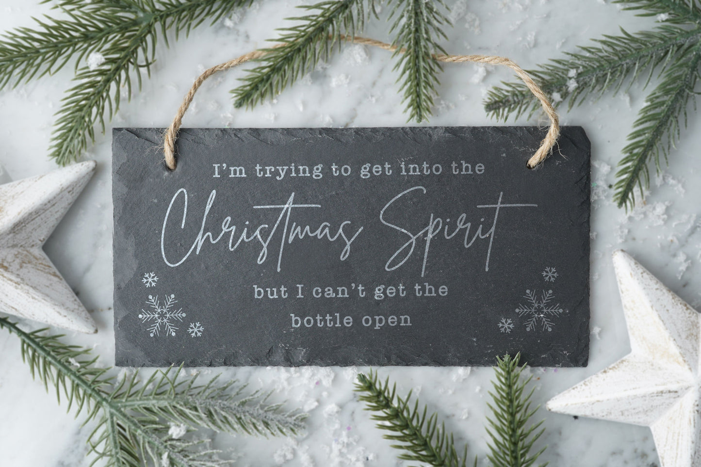 'I'm Trying To...' Christmas Slate Hanging Sign