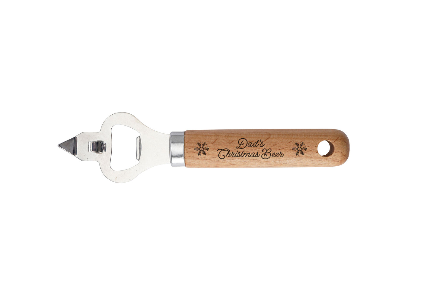 'Dad's Christmas Beer' Wooden Bottle Opener