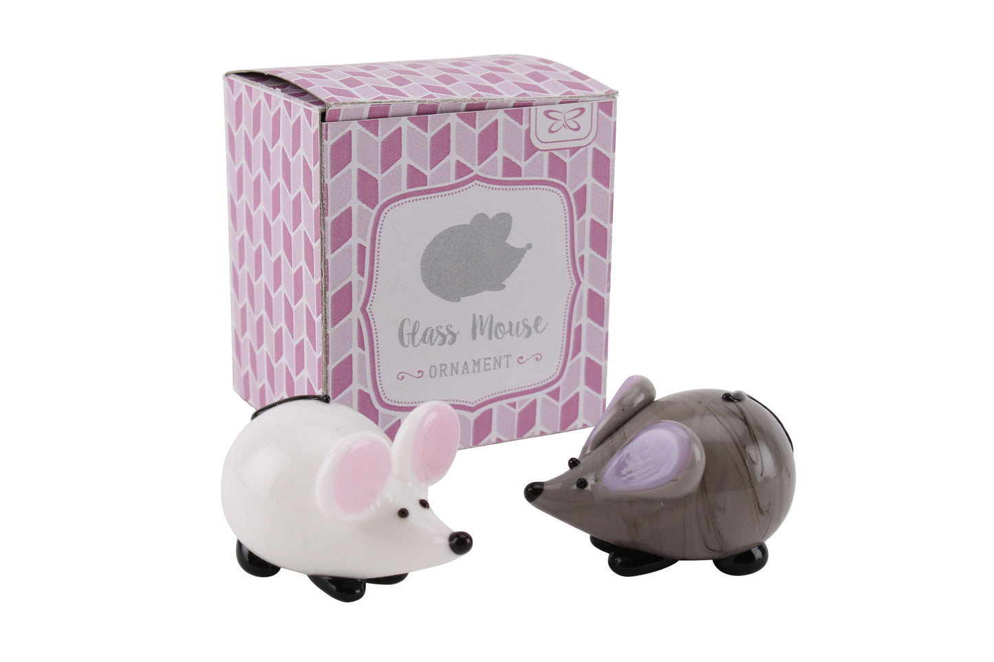 Set of 2 Assorted Glass Mice In Gift Box β’ Decoration β’ Ornament β’ Collectable β’ Gift For Home β’ Home Decor