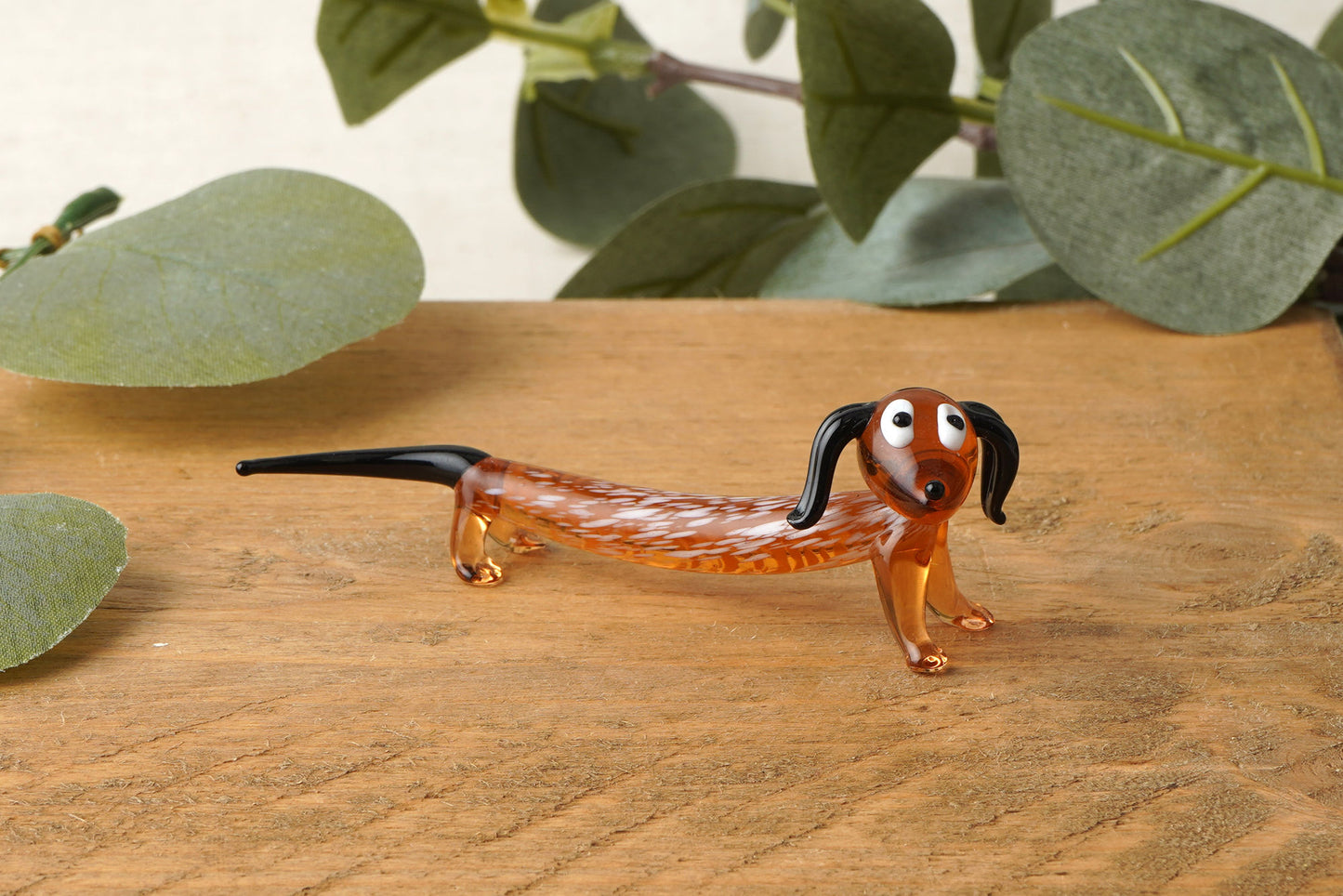 Glass Sausage Dog Ornament in Gift Box
