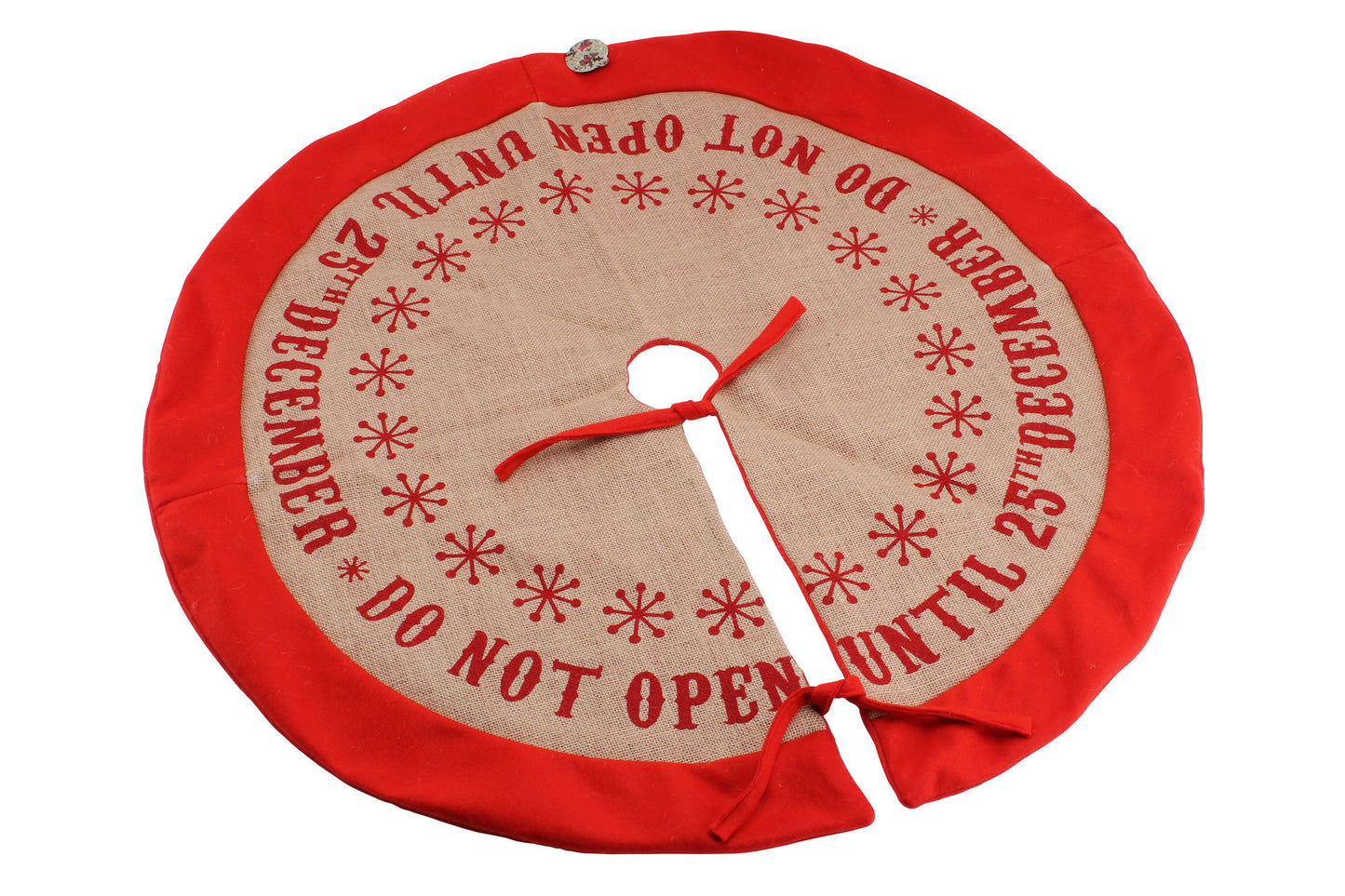 Hesian 'Do Not Open Until 25th December' Christmas Tree Skirt