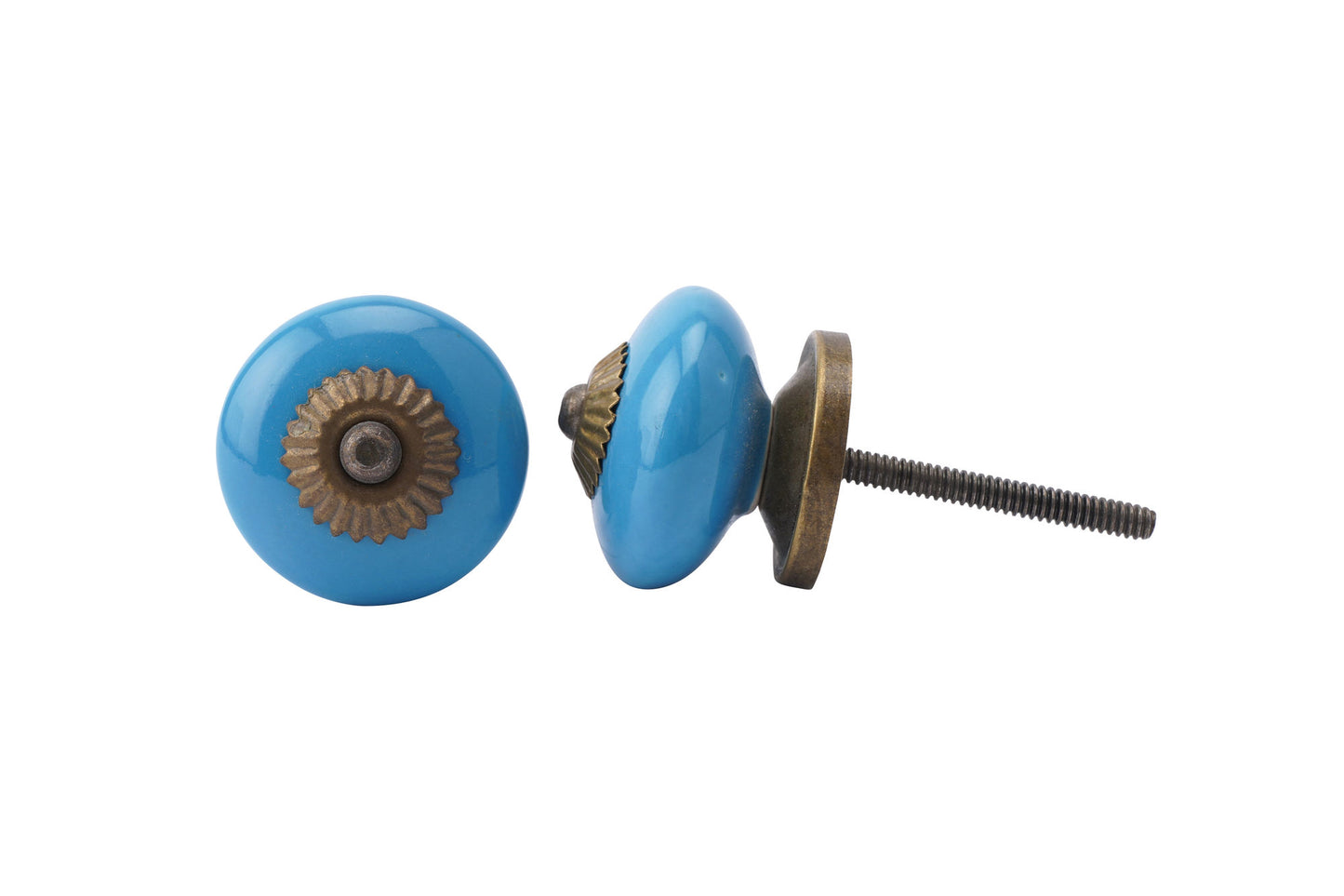 Set of 2 | Blue Ceramic Drawer Pulls • Cabinet Pull • Drawer Knob • DIY Upcycle • Gifts for Home • Home Improvement • Rennovations