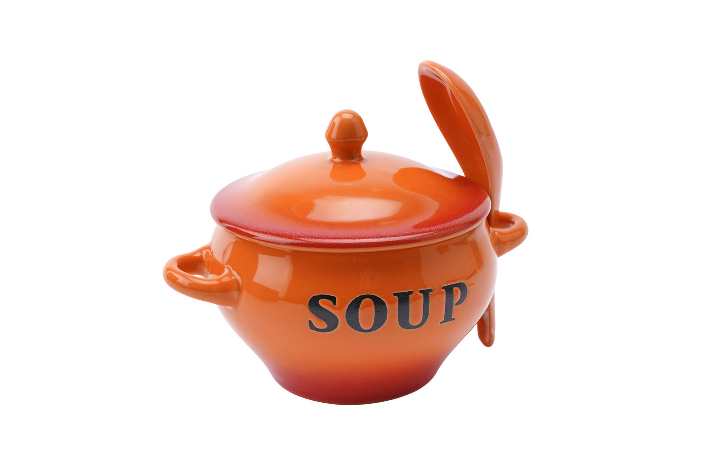 Orange Ceramic Soup Bowl with Ceramic Spoon and Gift Box 400ml | Winter Kitchen Decor | Cosy Home Dining